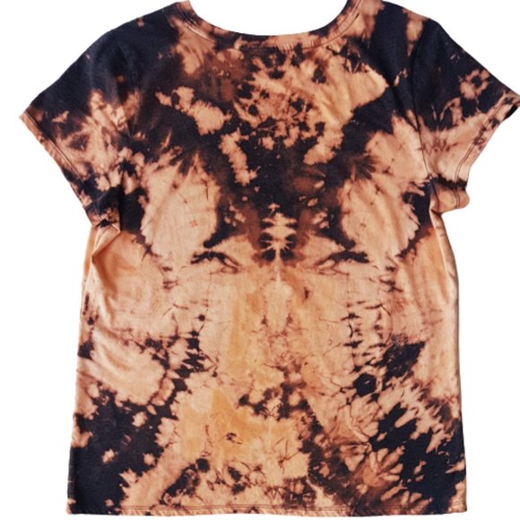 Custom Bleach Tie Dye Beatles T-Shirt Sz L - Picture 2 of 4